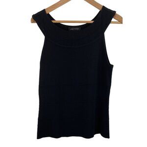 Cable & Gauge Womens Size Medium Black Sleeveless Ribbed Knit Top